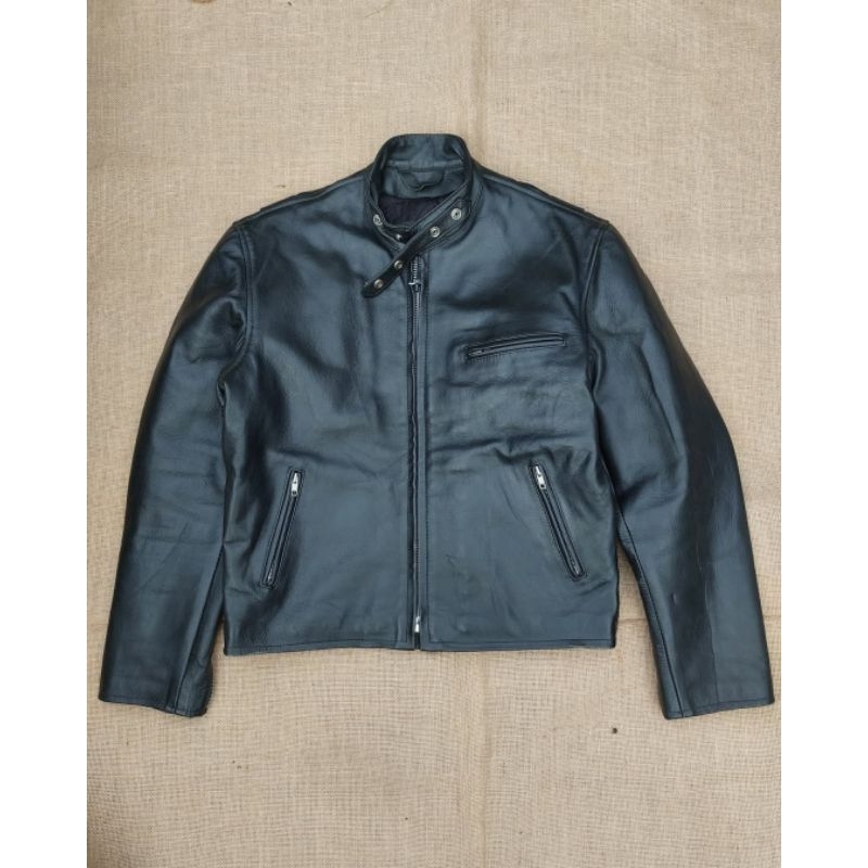 American Nostalgia Jaket Kulit Vintage Biker Caferacer Leather Jacket Classic Retro Rugged Style no 