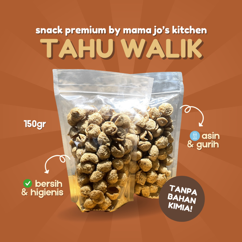 

Keripik Tahu Walik Mama Jo's Kitchen / Keripik Tahu Walik / Keripik Tahu Bulat / Cemilan Asih Gurih / Snack ringan