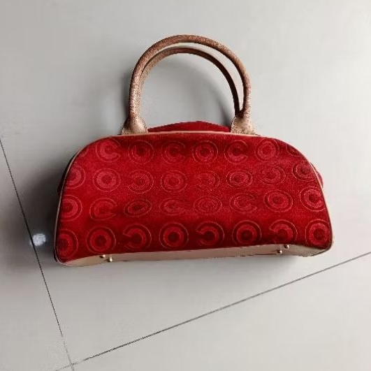 Tas Bowling Hand Bag Wanita Otentik Genuine Ori Chanel Rare Vintage Red
