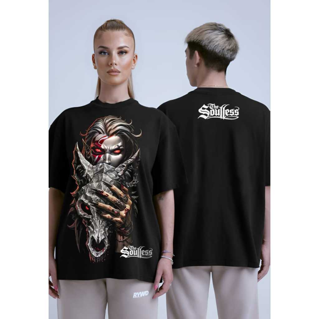 T-Shirt Tengkorak Pria Souless Baju Kaos Oversize Tengkorak Pria Wanita Kekinian Terbaru Murah Unise