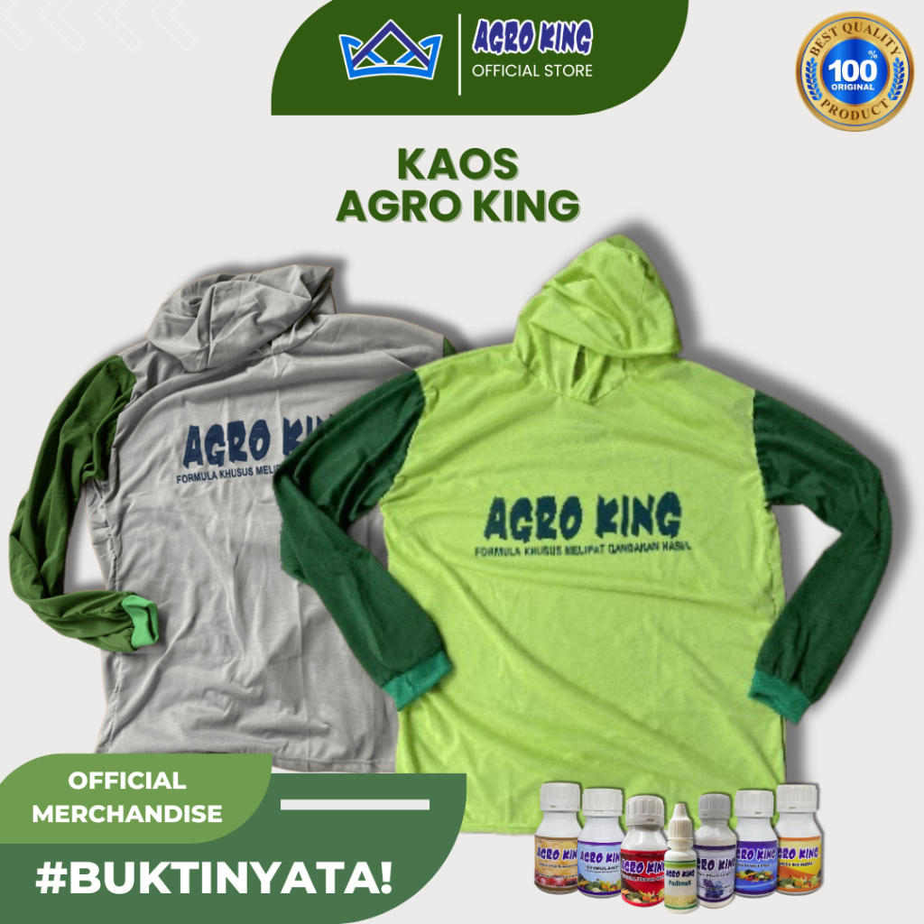 AGRO KING Kaos Tani Pupuk Bertudung Official Basahan Sawah Petani