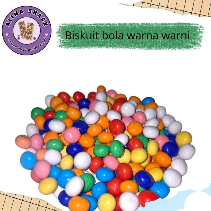 

Biskuit Bola Pelangi Warni Warni 500 Gram / Chaca Bola Pelangi