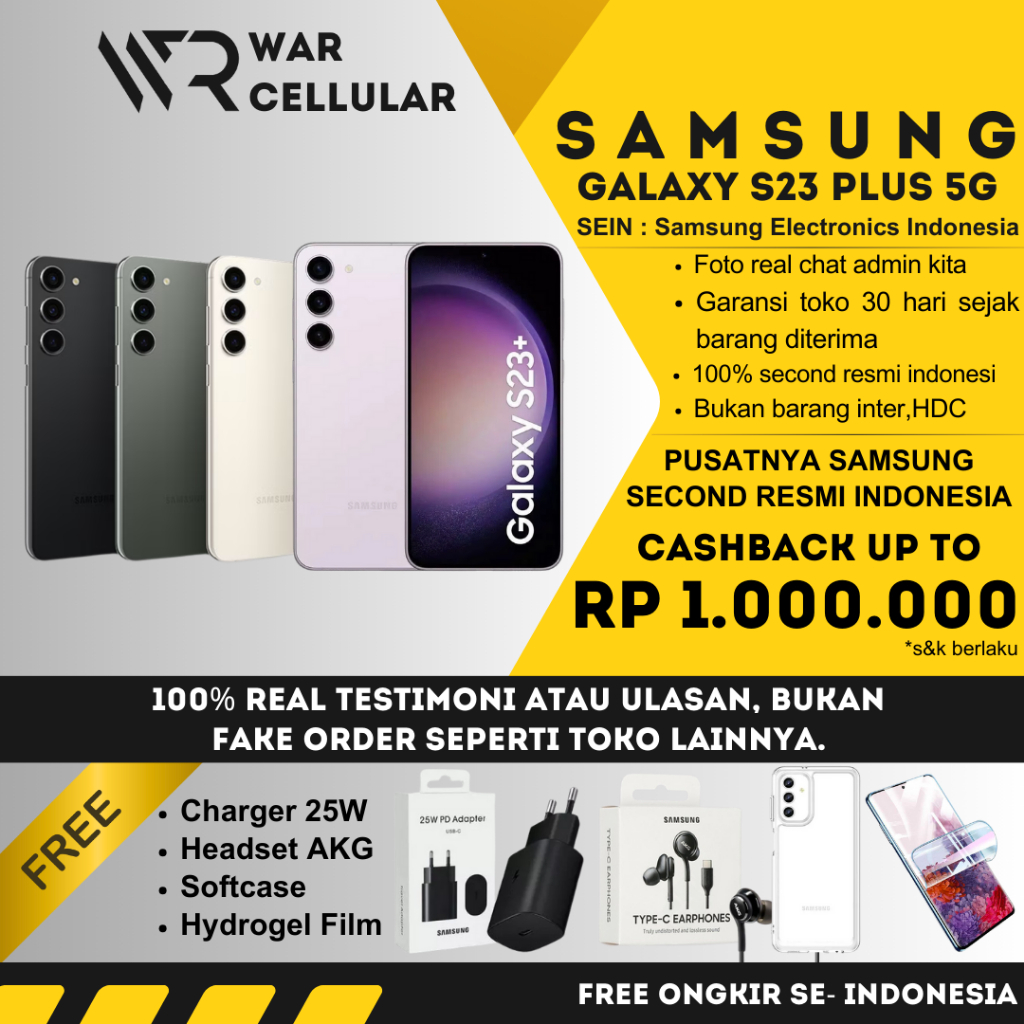 SEIN | SAMSUNG GALAXY S23 PLUS 5G 8/512GB 8/256GB | S23+ SECOND RESMI INDONESIA