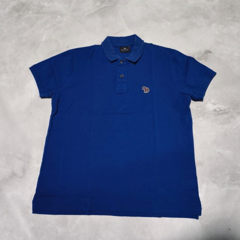 Baju kaos polo kerah pria paul Smith biru