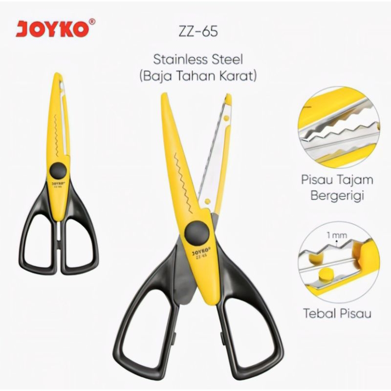 

JOYKO Gunting Zigzag ZZ-65 Kuat dan Tajam