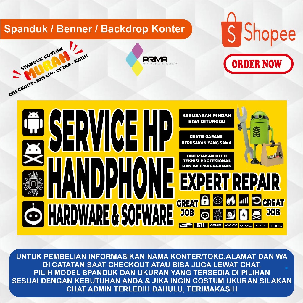 SPANDUK BANNER SERVICE HP / CETAK SPANDUK SERVICE HP BISA CUSTOM