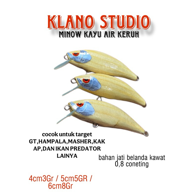 minow kayu/minow air keruh/minow handmade