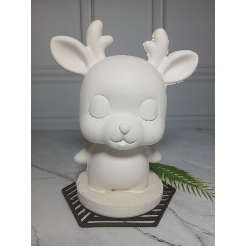 celengan gypsum karakter 3D rusa