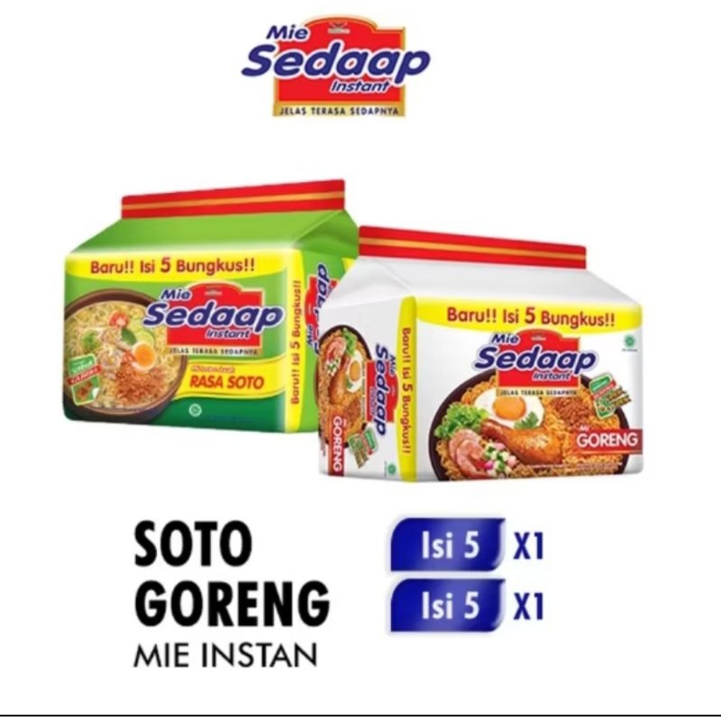 

Mie Sedap Instan isi 5 bungkus + Bonus Garam