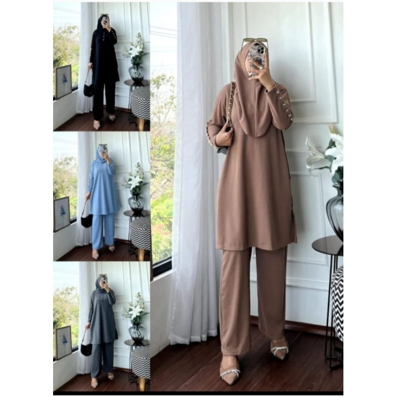 setelan tunik+hijab