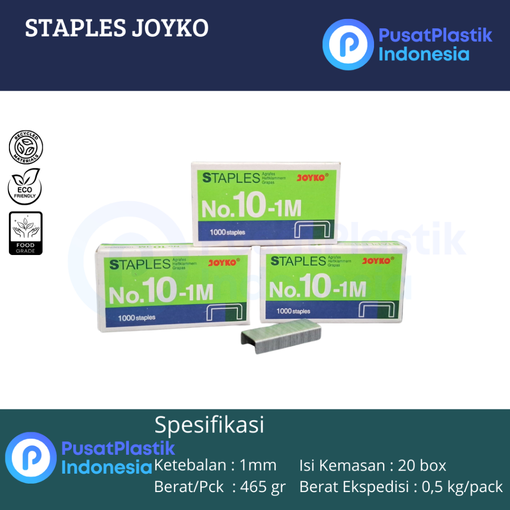 

Isi Staples Joyko no.10 isi 1000pcs \ Staples no.10N isi 20 box