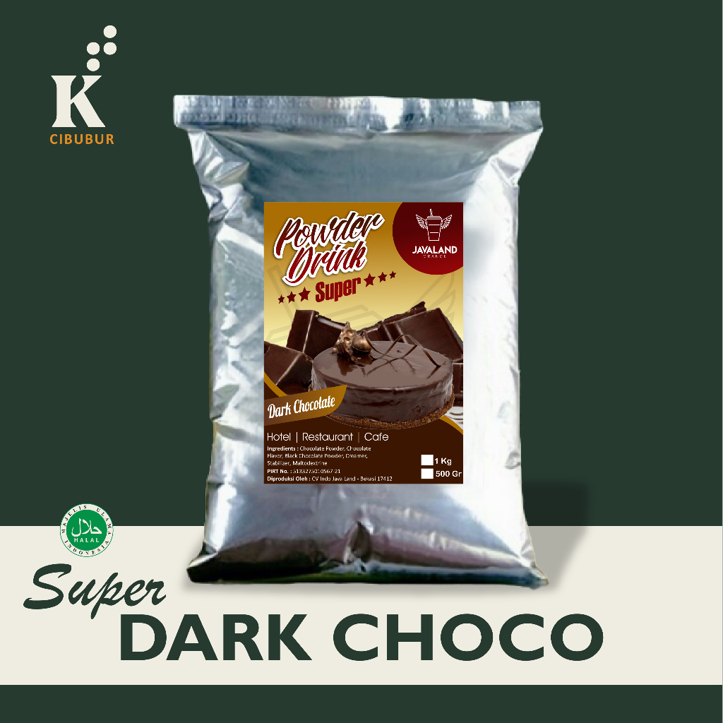 

Bubuk Minuman Rasa COKLAT PEKAT/DARK CHOCO Powder Drink Original Javaland 1KG
