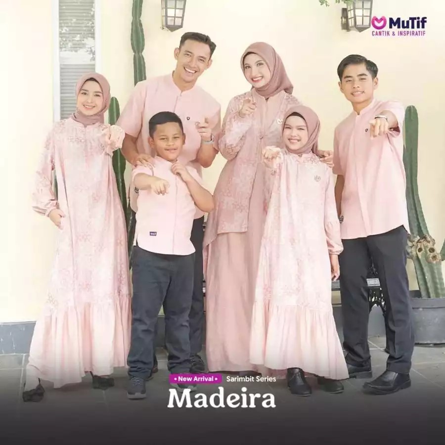 MUTIF - Family Set Mutif Terbaru 2025 Sarimbit Madeira & Madani Peach Porfait Original by Mutif