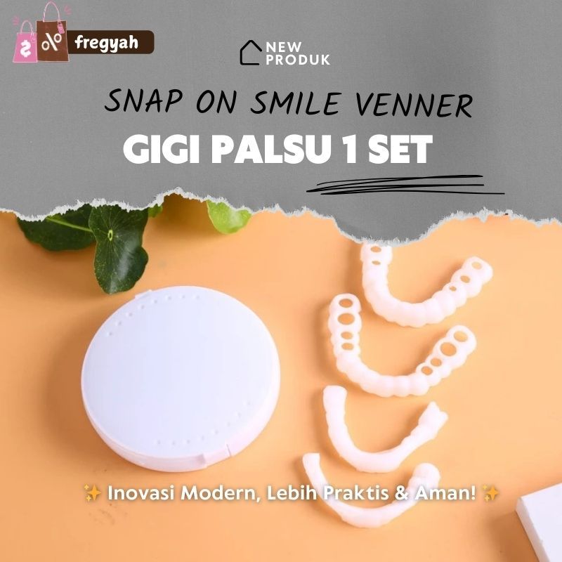 Snap On Smile Venner Gigi Palsu 1 Set ( Atas & Bawah ) Gigi Palsu Silicon Original