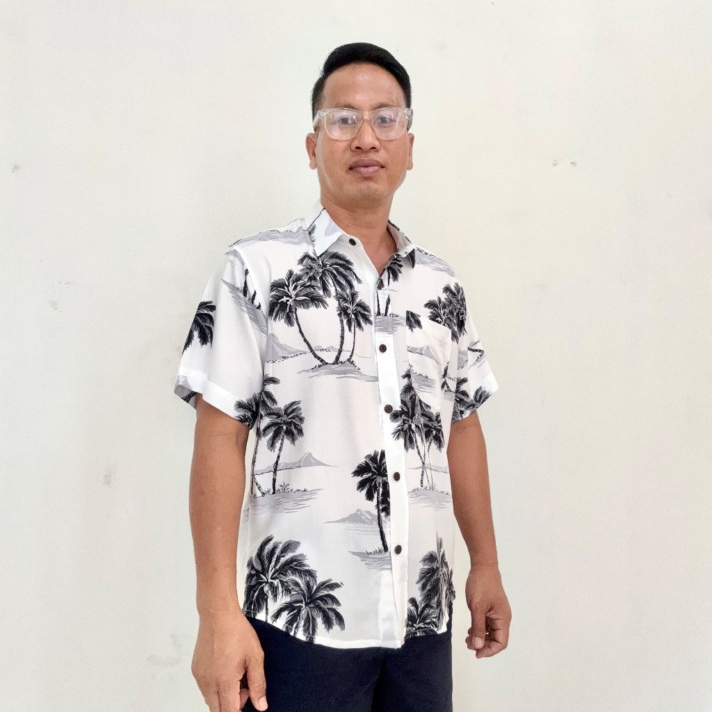 Kemeja Pantai Pria Hawaiian Aloha shirt  Premium bahan 100% Rayon