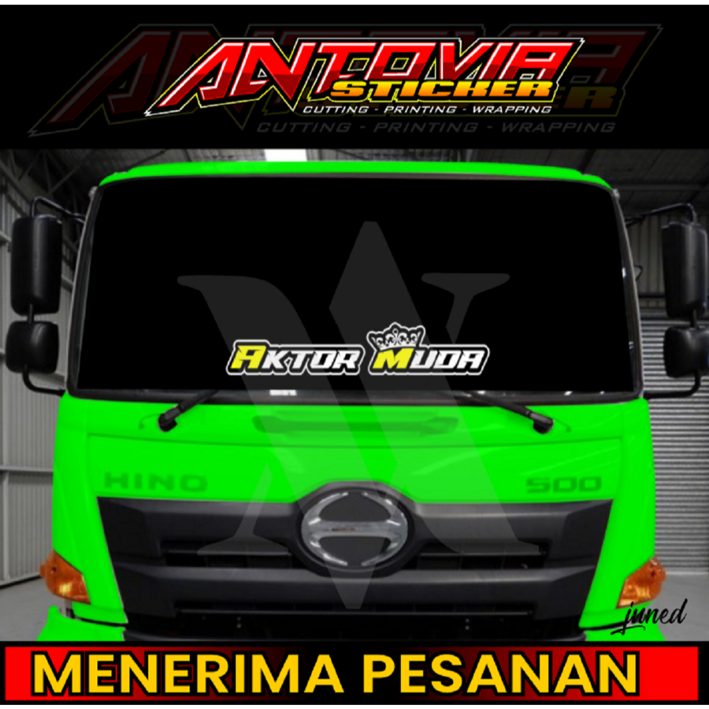 

Kaca Depan Hinno 500 - Stiker Bahan Cutting Desain Tulisan Aktor Muda - Bisa Custom