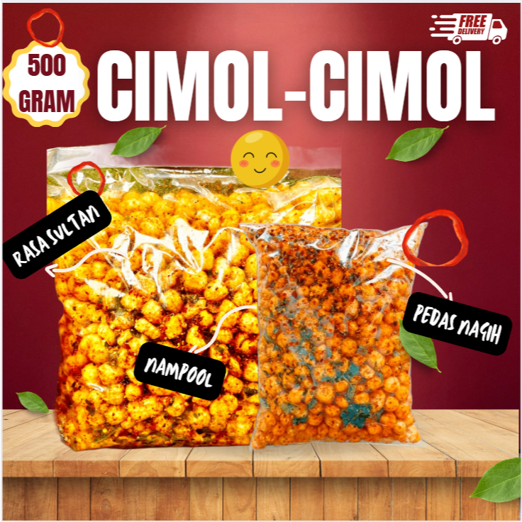 

500gr CIMOL KERING BUMBU ORIGINAL PEDAS DAN EXTRA PEDAS DAUN JERUK MURAHH