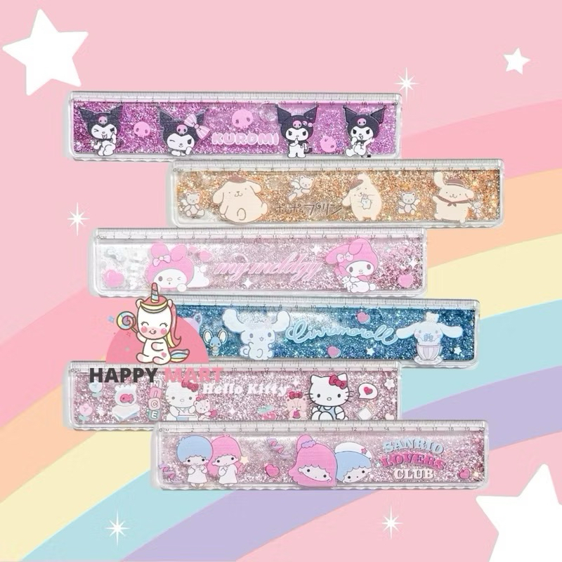 

Penggaris air Glitter new motif kuro / melody /moroll