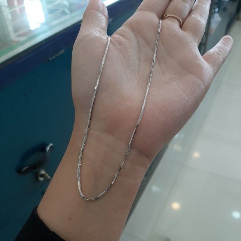kalung flexi emas putih asli kadar 420