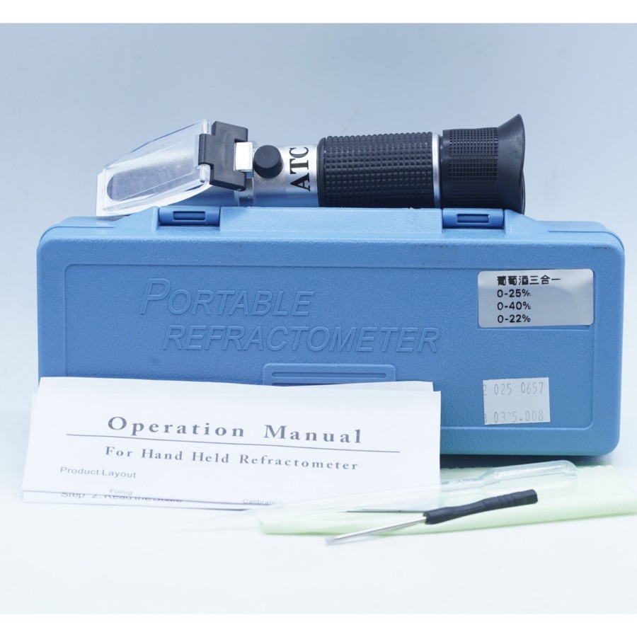 Refraktometer Alkohol Wine Beer Bir Refractometer HandHeld 0-25 % Wine