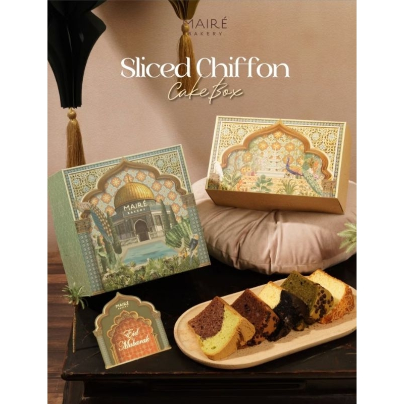 

[Lebaran 2025] BIG Box Sliced Chiffon Cake (18 slices) Maire Bakery edisi lebaran 2025