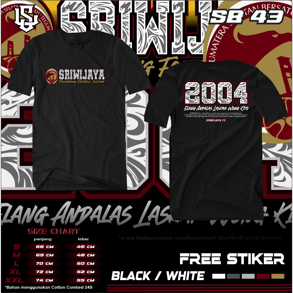 KAOS SRIWIJAYA FC PALEMBANG ALL SIZE KUALITAS TERBAIK