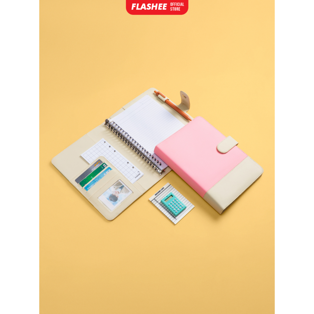 

Flashee Binder Kulit Sintetis Polos Warna Krem Sage Buku Notebook Binder Cover Kulit A5