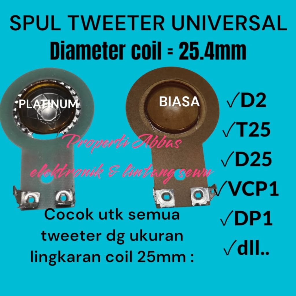 Spul Tweeter Driver D1 25.4mm  spol sepul recone coil twiter twitter Soft Dome Voice Treble membrane