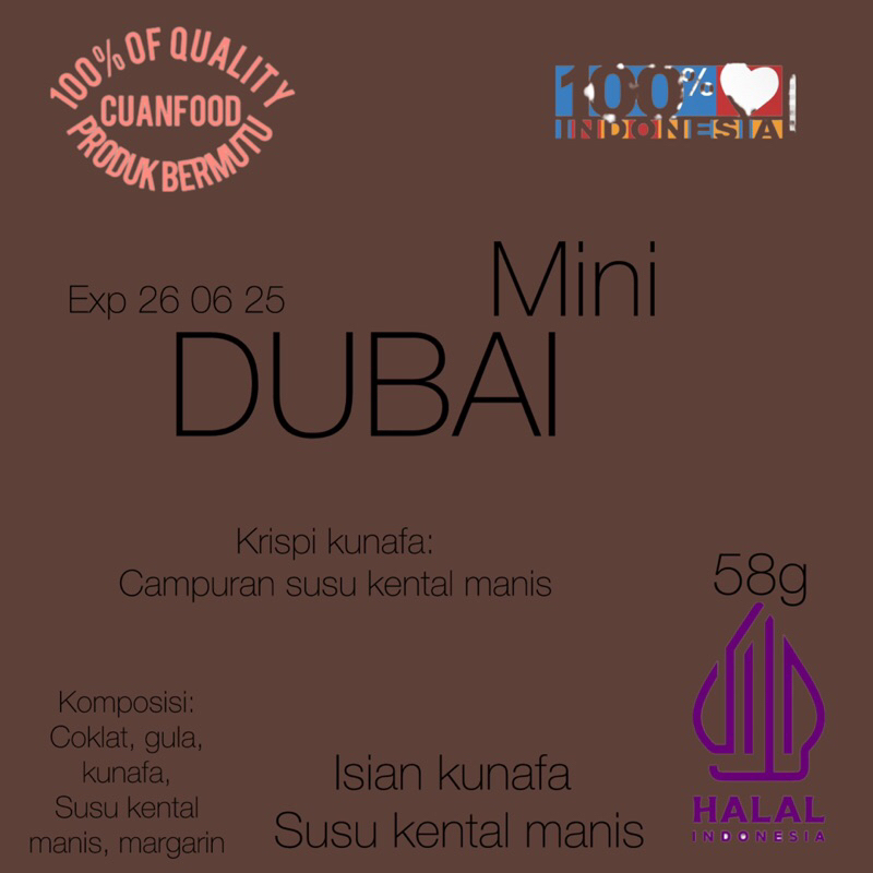 

Mini Dubai bar || coklat Dubai isi kunafa premium (CUANFOOD)