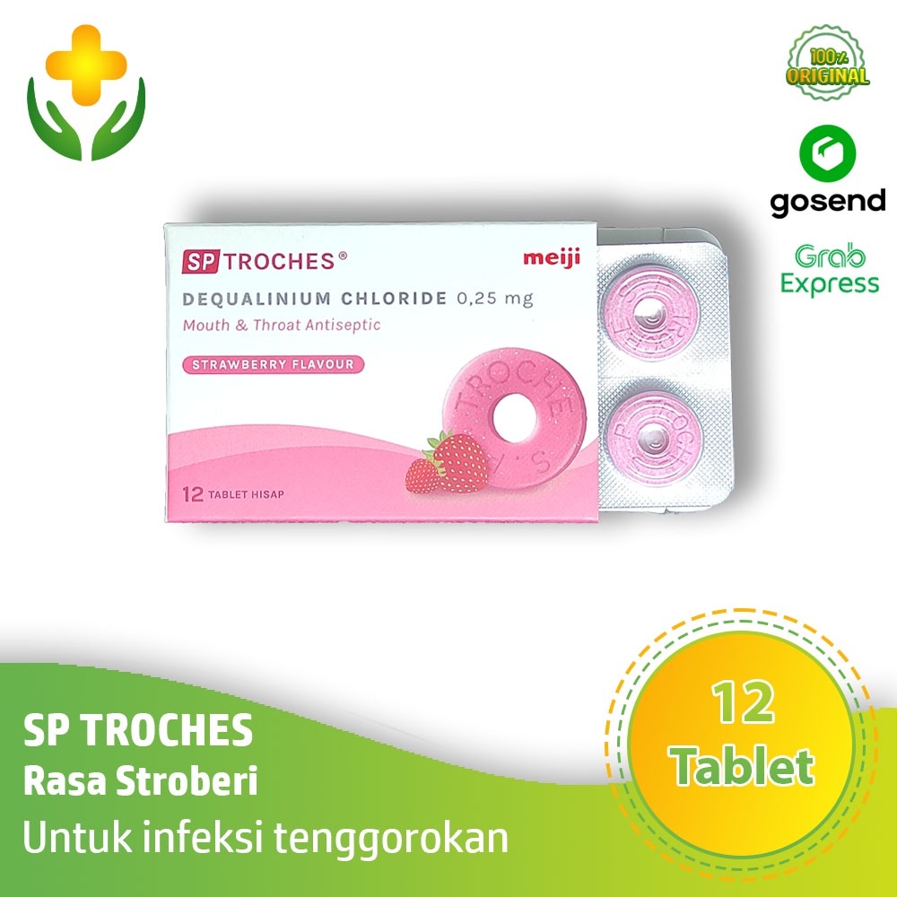 SP Troches Meiji Rasa Stroberi Obat Radang Tenggorokan