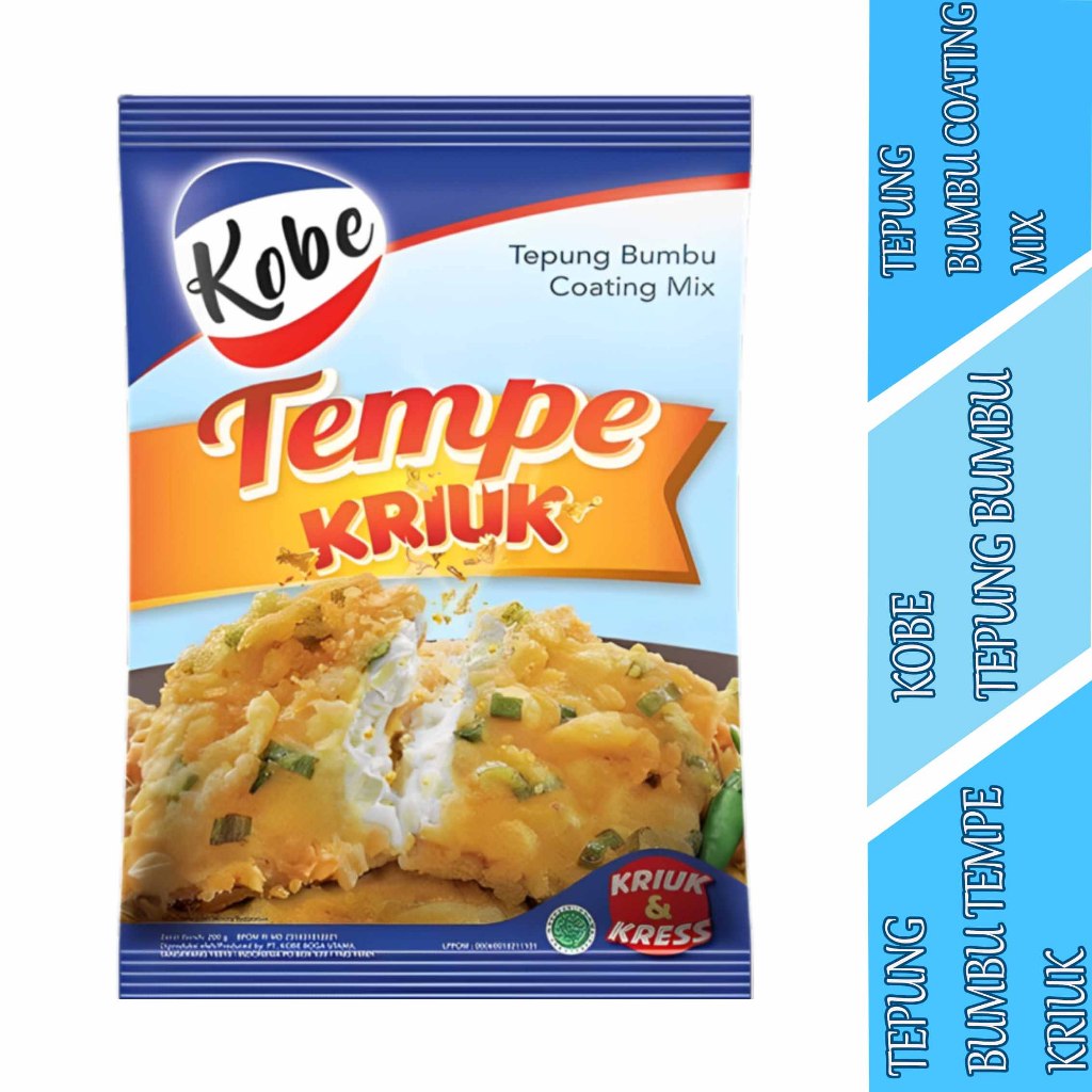 

Tepung Bumbu Tempe Kriuk - Kobe - Tepung Bumbu Coating Mix - 200gr
