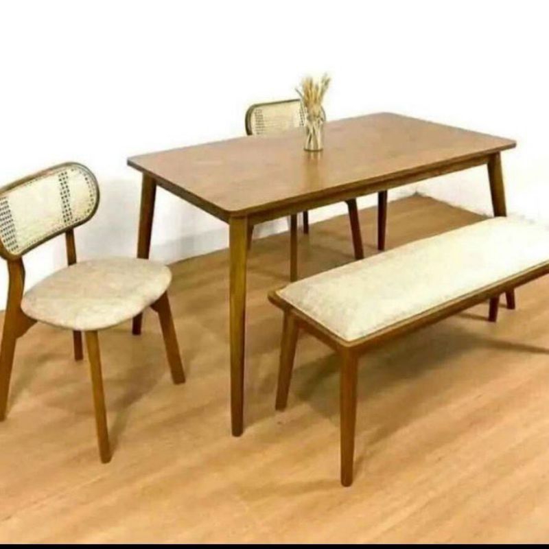 set kursi makan. kursi 4 meja panjang full jati