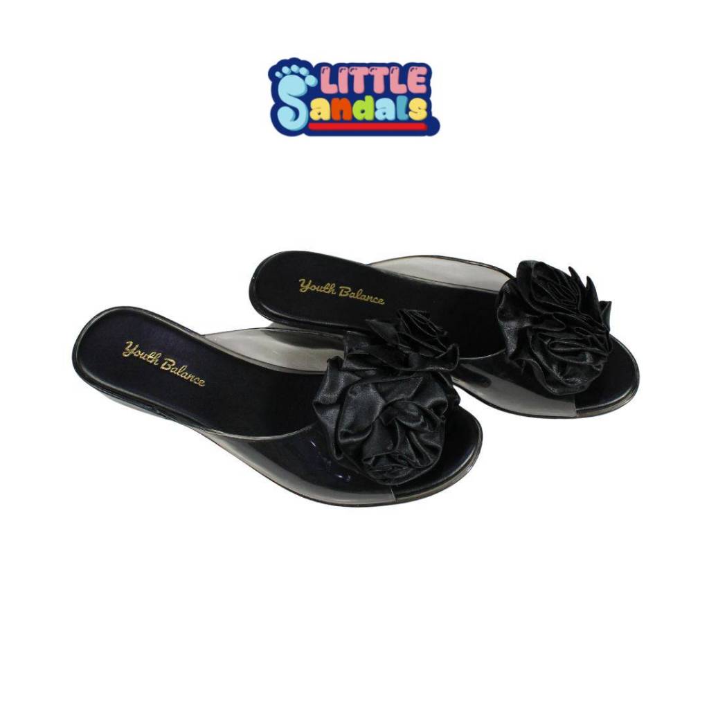 Sepatu Flat Kaca Flower Bunga Mawar Sandal Jelly Karet Flat Shoes Casual L220