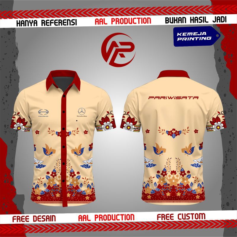 KEMEJA PRINTING PARIWISATA BEBAS CUSTOM