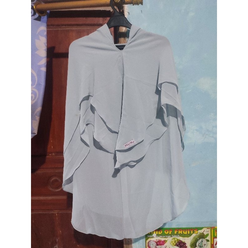 preloved khimar ceruty warna abu