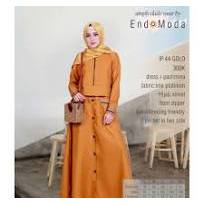 GAMIS MUSLIMAH ENDOMODA IP 44  gold dress dan jilbab