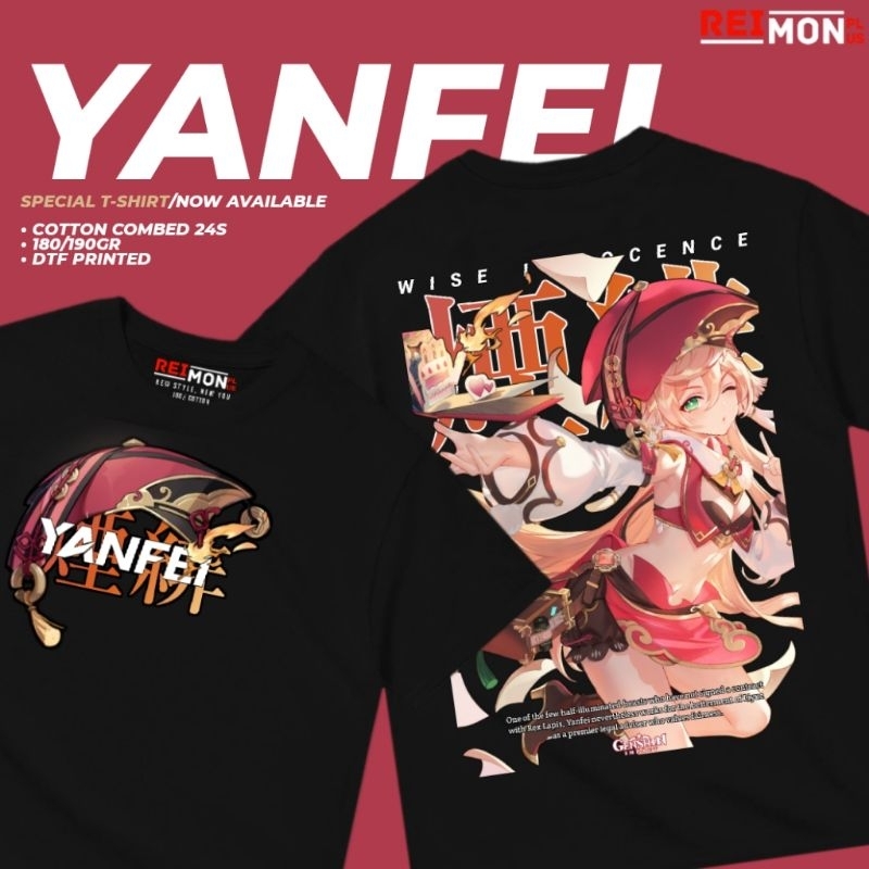 T-Shirt / Kaos Baju Game Yanfei Genshin Impact