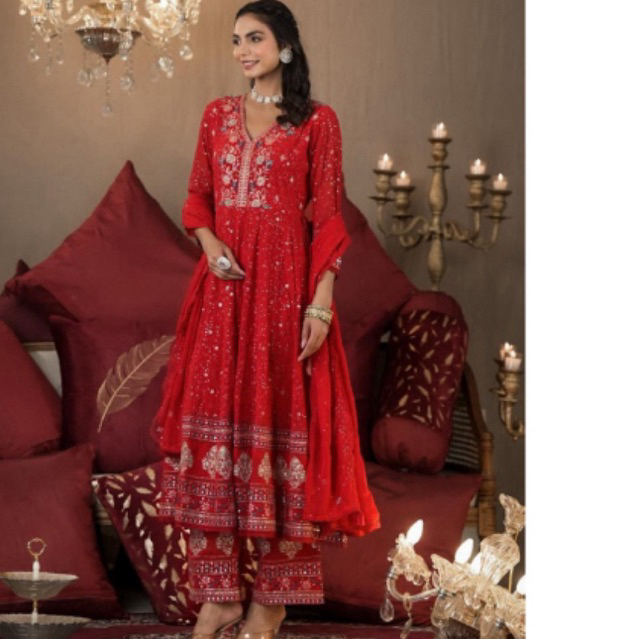 Dres wanita mewah asli india bordiran(2855)