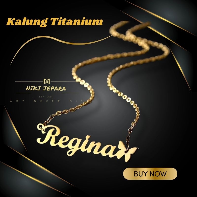 Kalung Nama Spesial Titanium Ukir Nama Sendiri anak dewasa