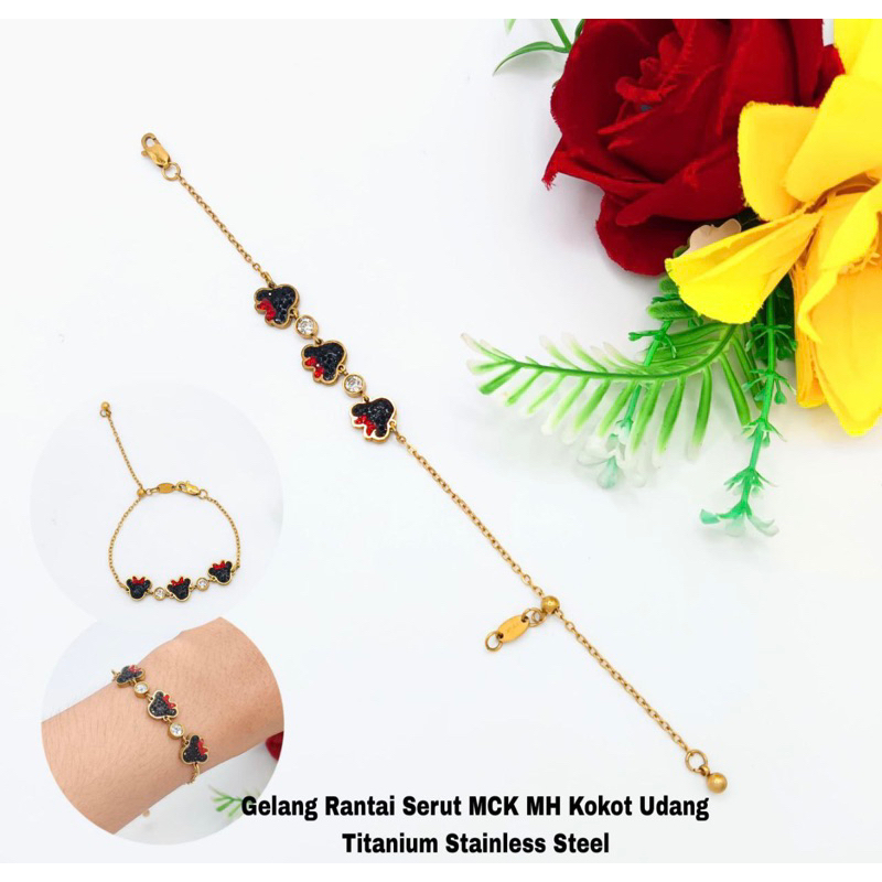 Gelang Mickey kait serut Anti karat anti iritasi