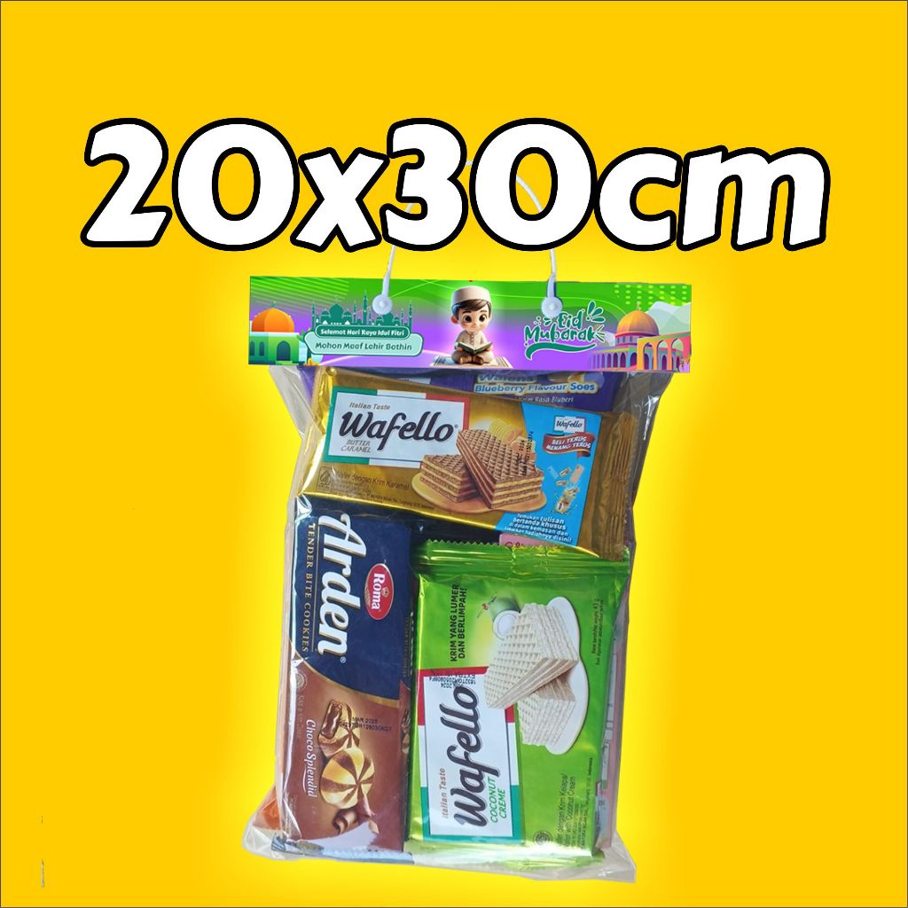 

Harga satuan (20x30cm) Tas plastik label snack bingkisan hampers mini lebaran idul fitri ramadhan
