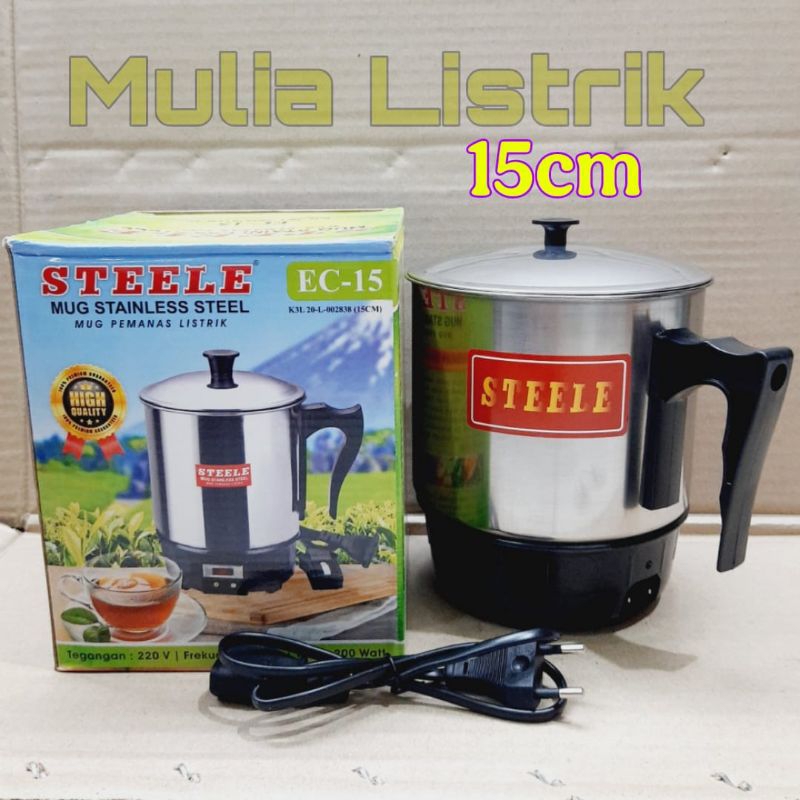 Mug teko listrik 15cm mug listrik masak air Steele Mug