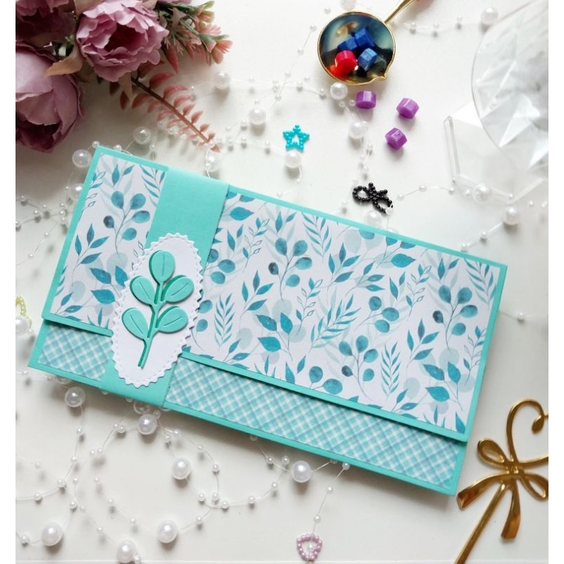 

Amplop uang Tosca Leaves handmade 1pcs die cut gift lebaran angpau wedding