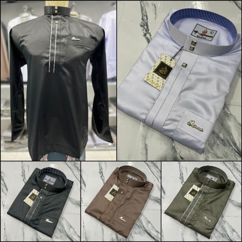 NEW EXCLUSIVE Al Maimanah Koko Melayu Motif Bordir Simple Bahan Saudi Import Kancing Mewah Exclusive