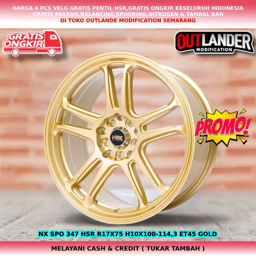 Velg Mobil Ring 17 Alphard Xpander Terios Rush HSR NX SPO R17 Gold / Velg Mobil ALL NEW Avanza R17