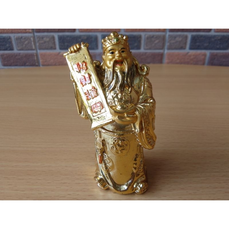 Patung Dewa Uang Rezeki Gold 9 Cm Ori