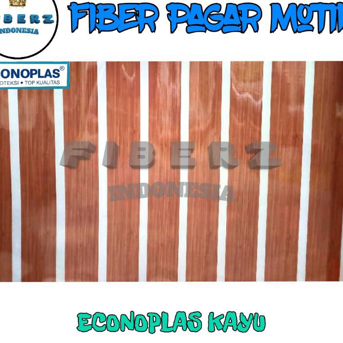 Hemat ECONOPLAS  Fiber Plastik Penutup Pagar Motif KAYU Meteran