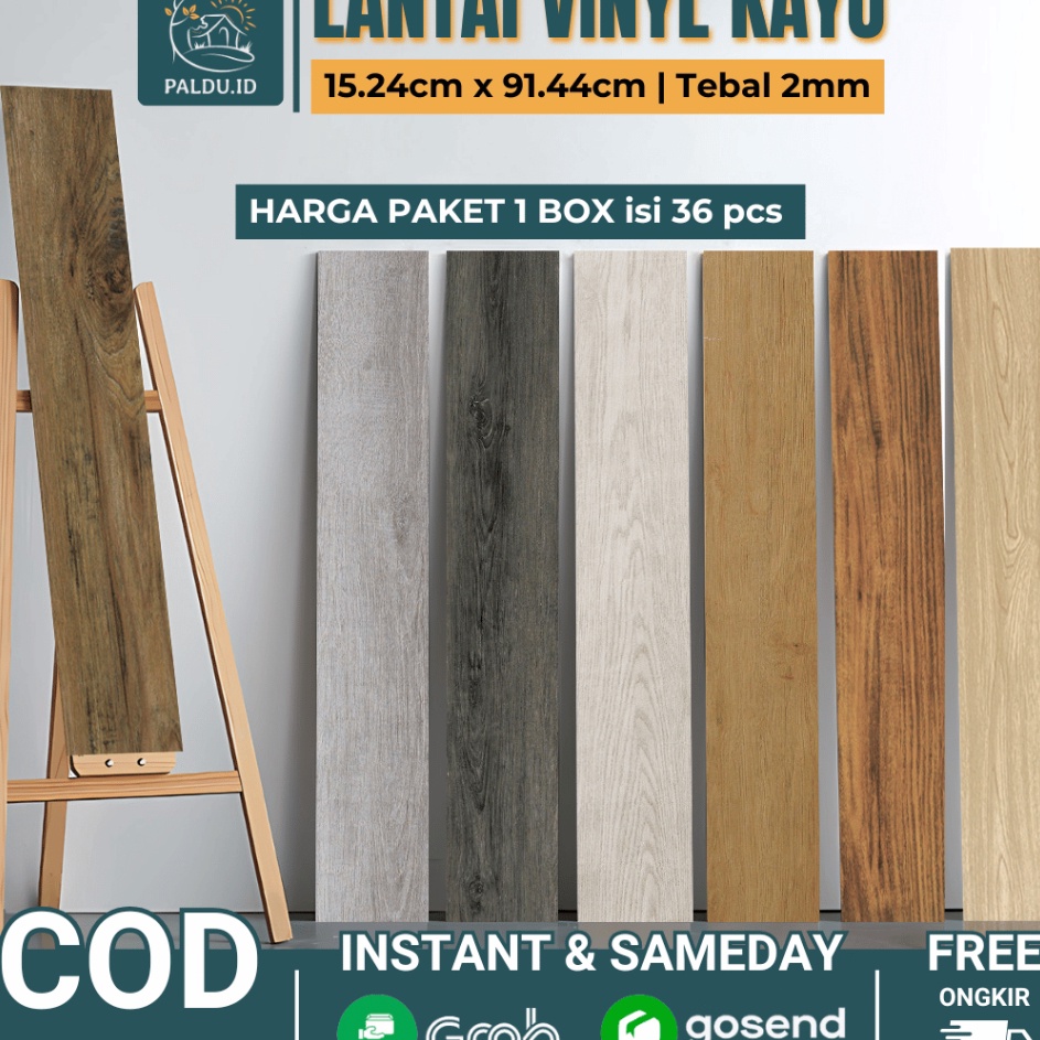 Flash Paldu ID  Lantai Vinyl Kayu Premium 1 Dus 36PCS Lantai Vinyl Kayu Premium Vinyl Lantai Parket 