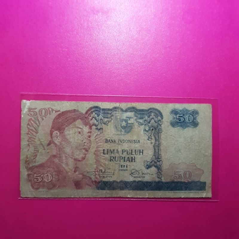 uang kuno 50 rupiah sudirman 1968