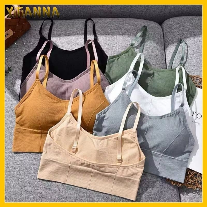 XT Bra Wanita Baju Dalam Wanita BH Sport Crop Top Olahraga Katun Lembut Tali Adjust BRA25